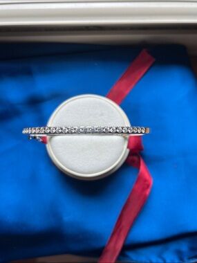 Cubic Zirconia Sterling Silver Bangle Bracelet